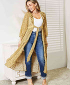 Full Size Tie Front Ruffled Duster Cardigan - Body By J'ne