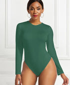 Round Neck Long Sleeve Bodysuit - Body By J'ne