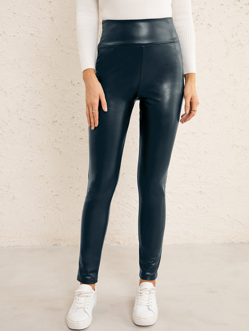 PU High Waist  Straight Pants - Body By J'ne