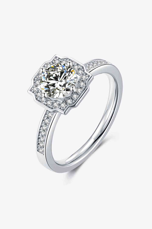 1 Carat Moissanite 925 Sterling Silver Halo Ring - Body By J'ne