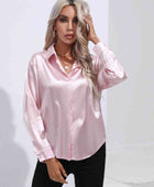 Collared Neck Buttoned Long Sleeve Shirt - Body By J'ne