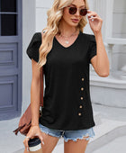 V-Neck Short Sleeve T-Shirt - Body By J'ne