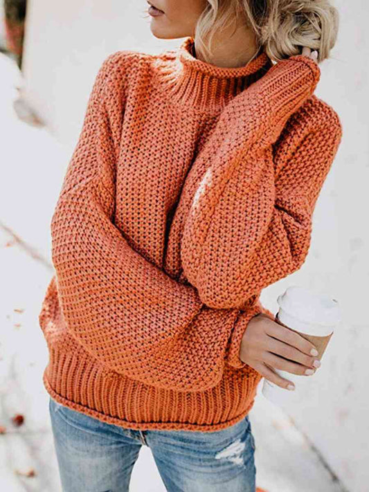 Turtleneck Dropped Shoulder Sweater - Body By J'ne