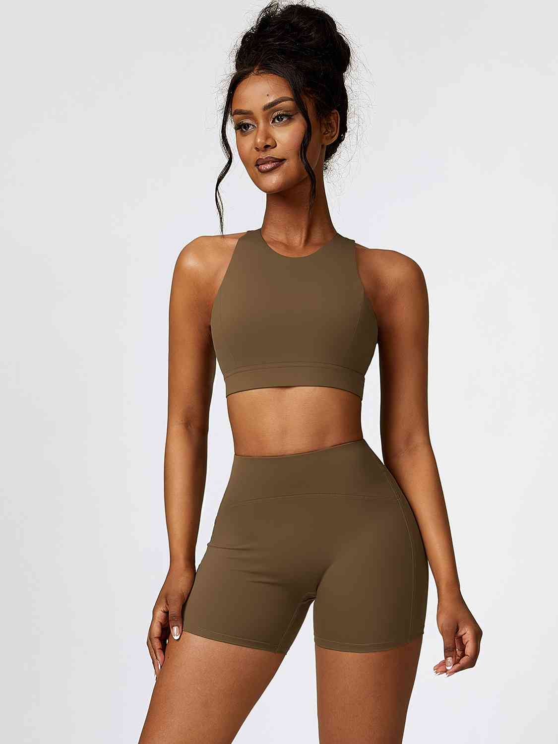 Cutout Cropped Sport Tank and Shorts Set - Body By J'ne