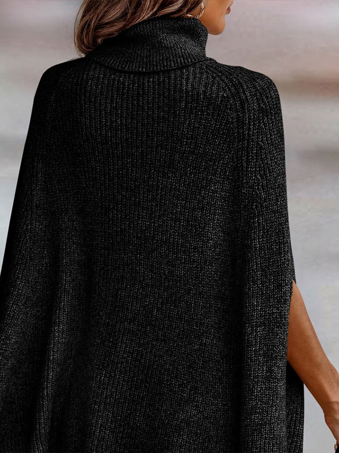 Turtleneck Dolman Sleeve Poncho - Body By J'ne