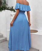 Smocked Ruffled Off-Shoulder Maxi Dress - Body By J'ne