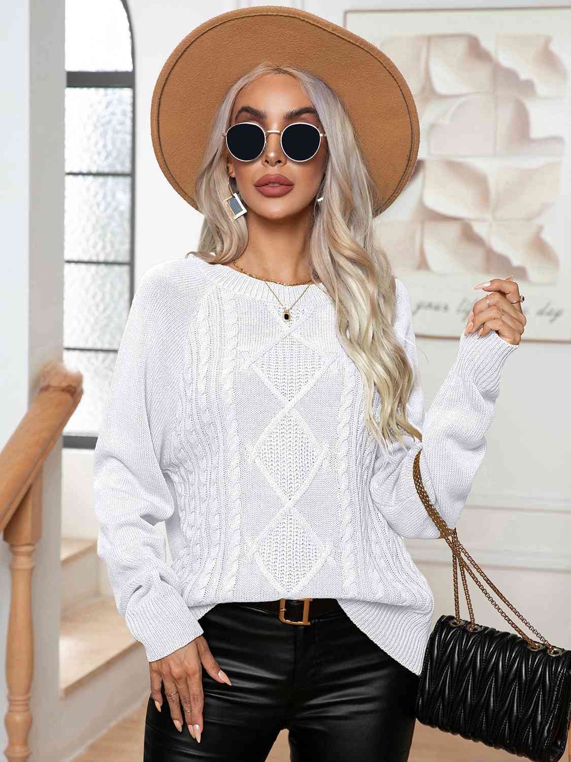 Cable-Knit Long Sleeve Sweater - Body By J'ne