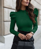 Mock Neck Puff Sleeve Bodysuit - Body By J'ne