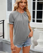 Round Neck Flounce Sleeve T-Shirt - Body By J'ne