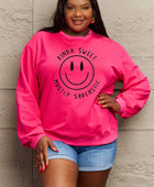 Full Size Smiling Face Graphic Sweatshirt - Body By J'ne