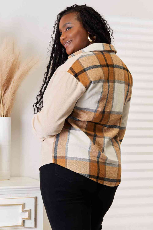 Plaid Print Dropped Shoulder Shirt - Body By J'ne