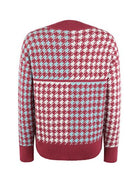 Houndstooth Round Neck Dropped Shoulder Sweater - Body By J'ne