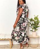 Double Take Floral Flutter Sleeve Tie-Waist Split Dress - Body By J'ne