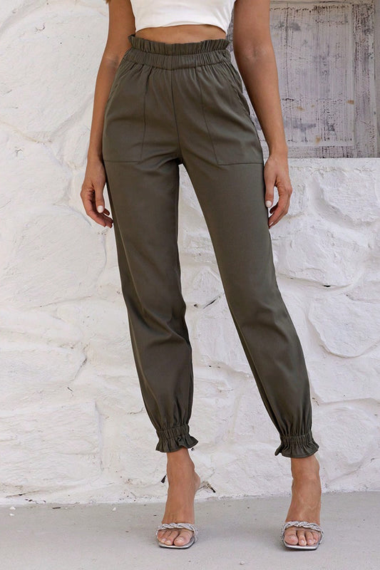 Paperbag Waist Pants with Pockets - Body By J'ne