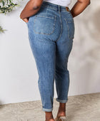 Full Size High Waist Drawstring Denim Jeans - Body By J'ne