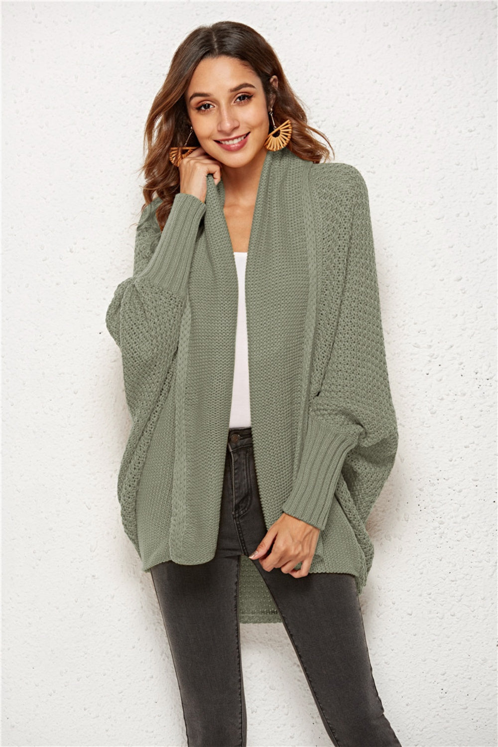 Open Front Batwing Sleeve Cardigan - Body By J'ne