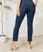 Full Size Raw Hem Straight Jeans - Body By J'ne