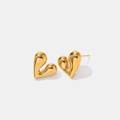 Heart Shape Stainless Steel Stud Earrings - Body By J'ne