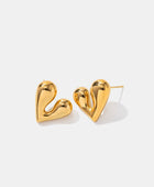 Heart Shape Stainless Steel Stud Earrings - Body By J'ne