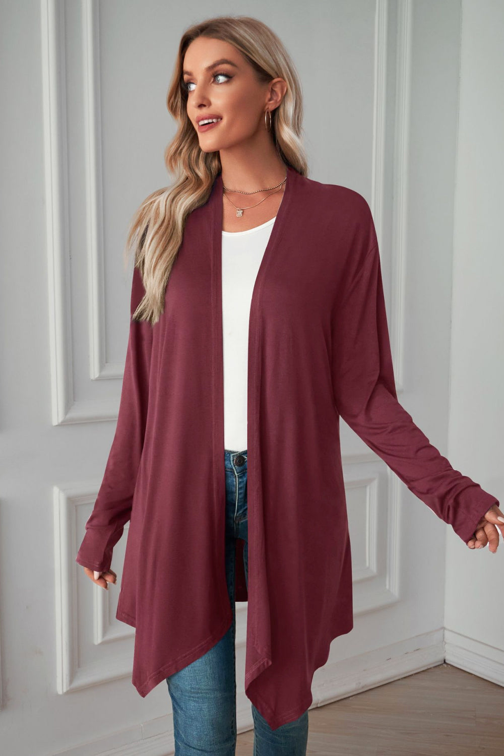 Open Front Long Sleeve Cardigan - Body By J'ne