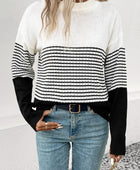 Striped Drop Shoulder Sweater - Body By J'ne