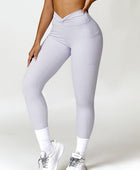 Twisted High Waist Active Pants with Pockets - Body By J'ne