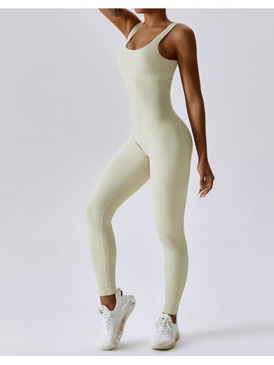 Wide Strap Sleeveless Active Jumpsuit - Body By J'ne