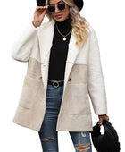 Casual Colorblock Button Down Coat With Pocket - Body By J'ne