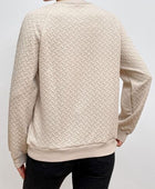 Texture Round Neck Long Sleeve Sweatshirt - Body By J'ne