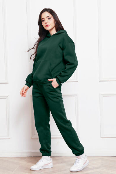 Drop Shoulder Long Sleeve Hoodie and Pants Set - Body By J'ne