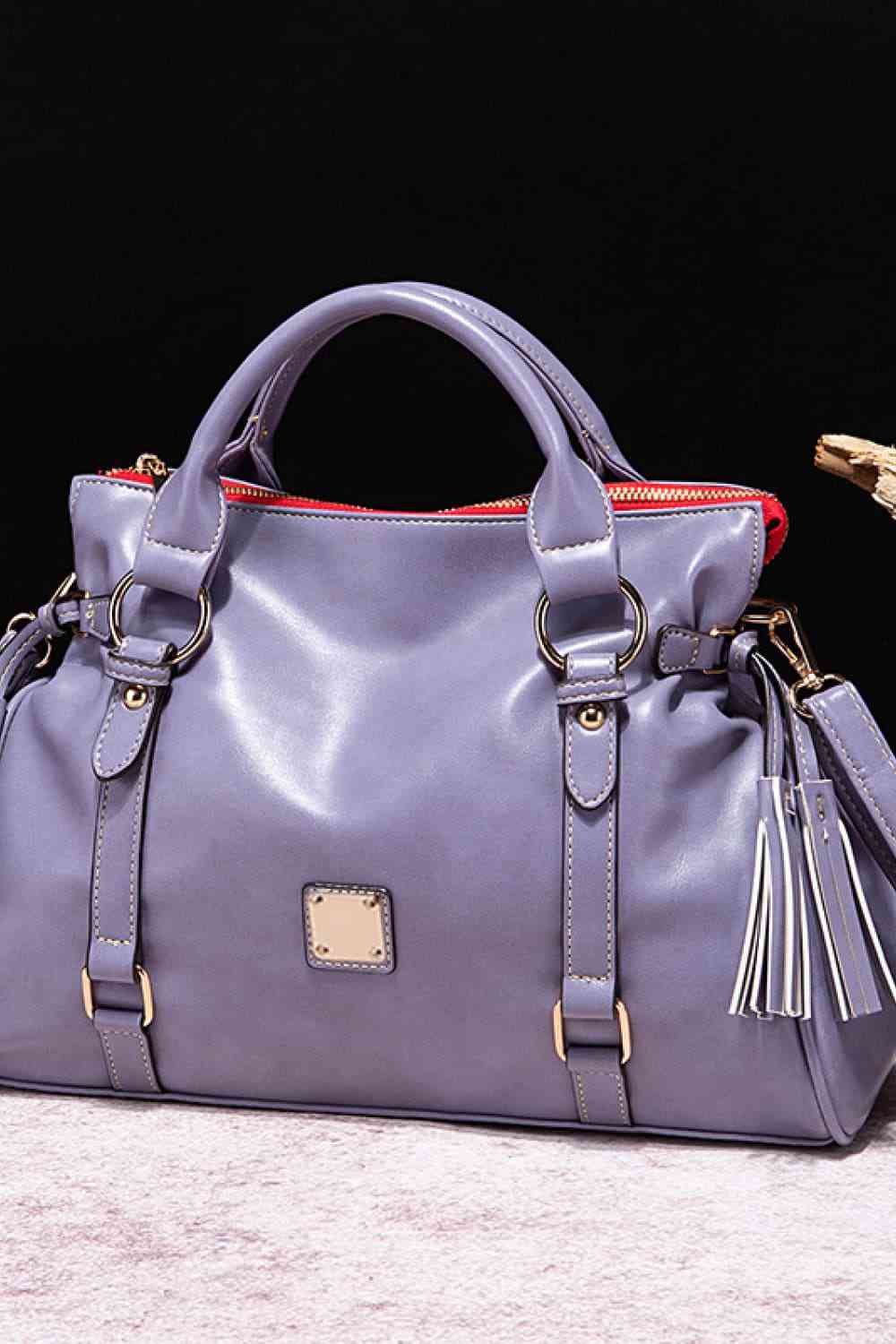 PU Leather Handbag with Tassels - Body By J'ne