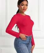 Round Neck Long Sleeve Bodysuit - Body By J'ne