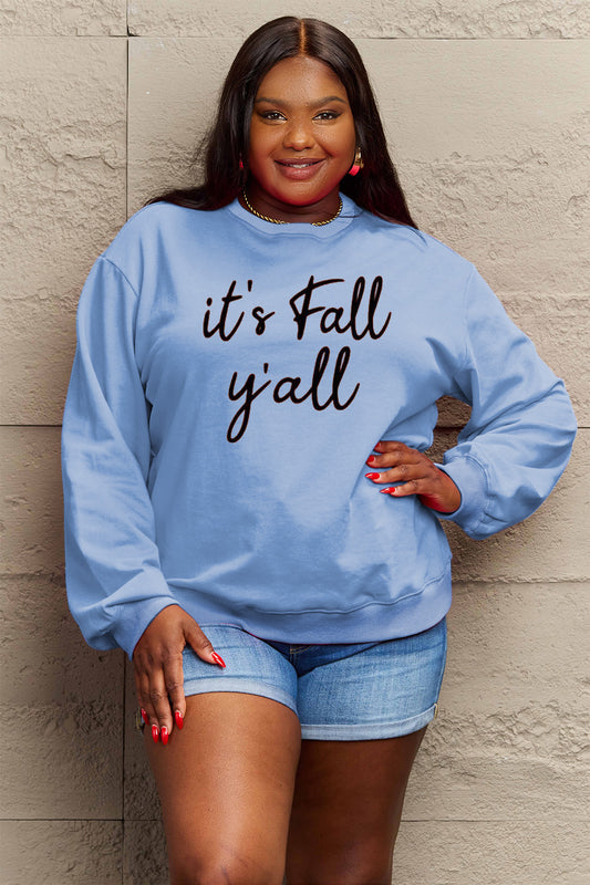 Full Size IT'S FALL Y'ALL Graphic Sweatshirt - Body By J'ne