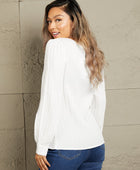 Ribbed Round Neck Long Sleeve Top - Body By J'ne