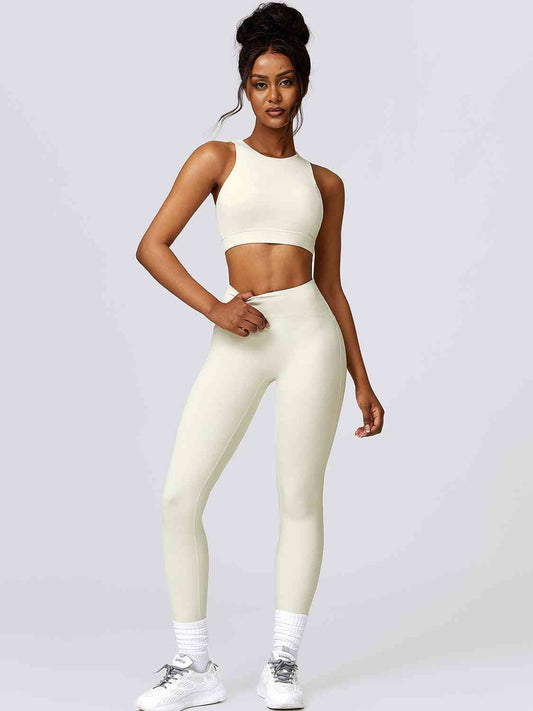 Cutout Cropped Sport Tank and Leggings Set - Body By J'ne