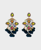 Flower Shape Rhinestone Alloy Dangle Earrings - Body By J'ne