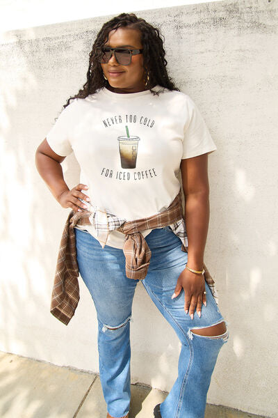 NEVER TOO COLD FOR ICED COFFEE Short Sleeve T-Shirt - Body By J'ne