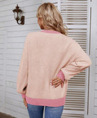 Decorative Button Round Neck Sweater - Body By J'ne