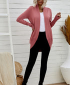 Long Sleeve Ribbed Hem Open Front Longline Cardigan - Body By J'ne