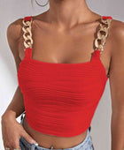 Chain Detail Square Neck Tank - Body By J'ne