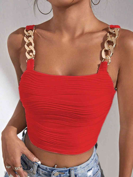 Chain Detail Square Neck Tank - Body By J'ne