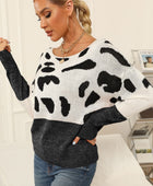 Full Size Two-Tone Boat Neck Sweater - Body By J'ne