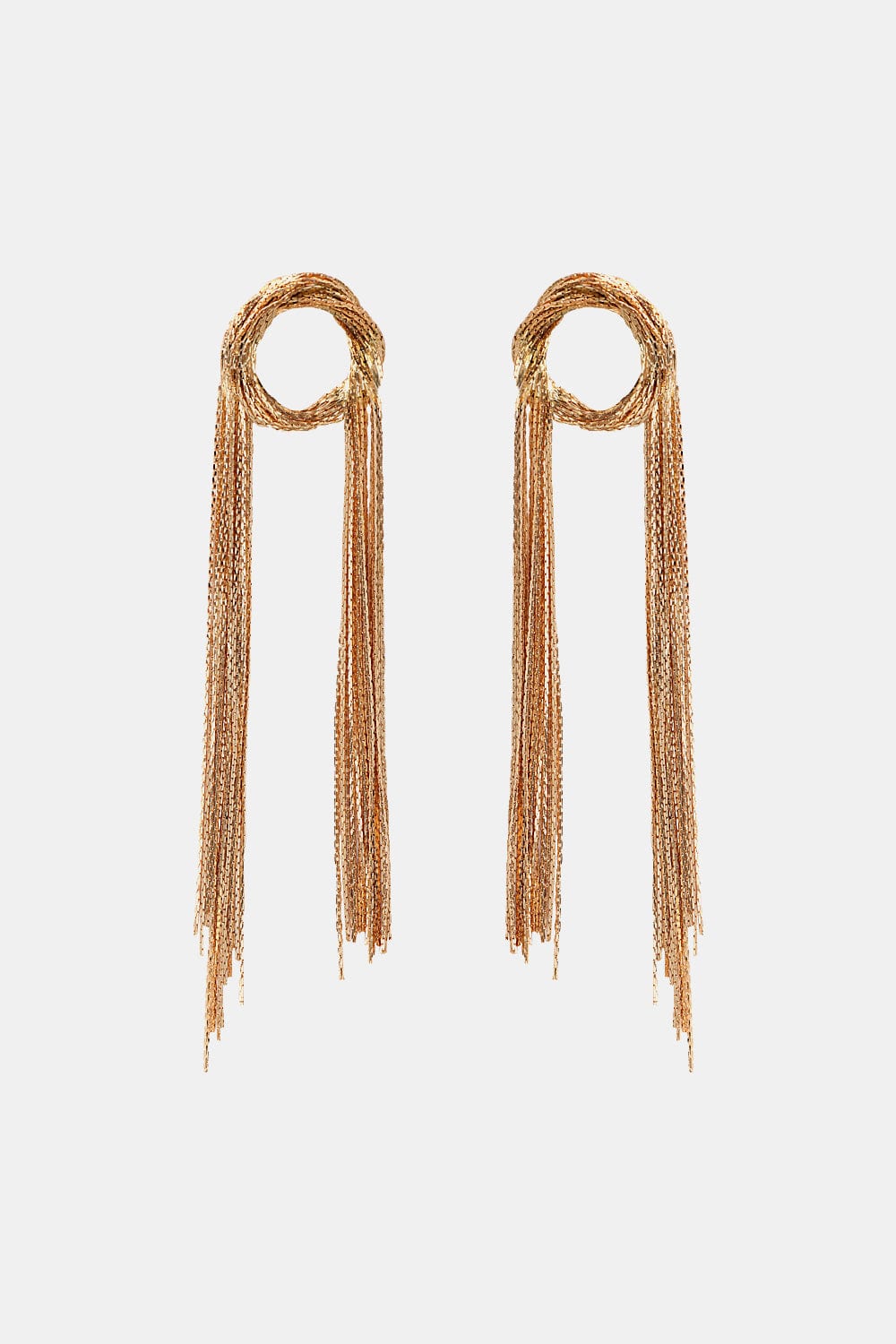 Round Shape Fringed Copper Earrings - Body By J'ne
