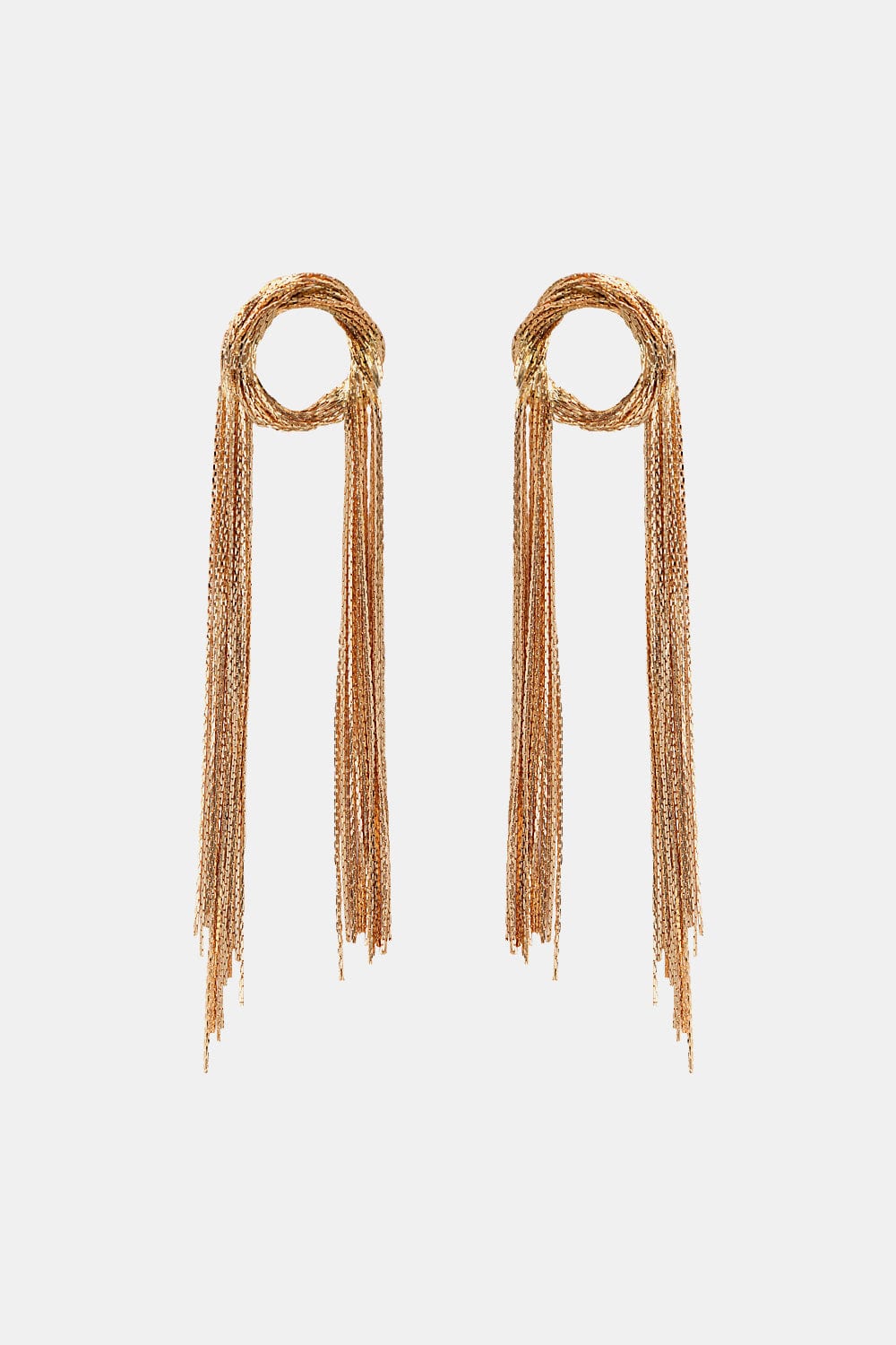 Round Shape Fringed Copper Earrings - Body By J'ne