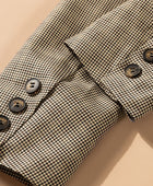 Plaid Lapel Collar Button Cuff Blazer - Body By J'ne