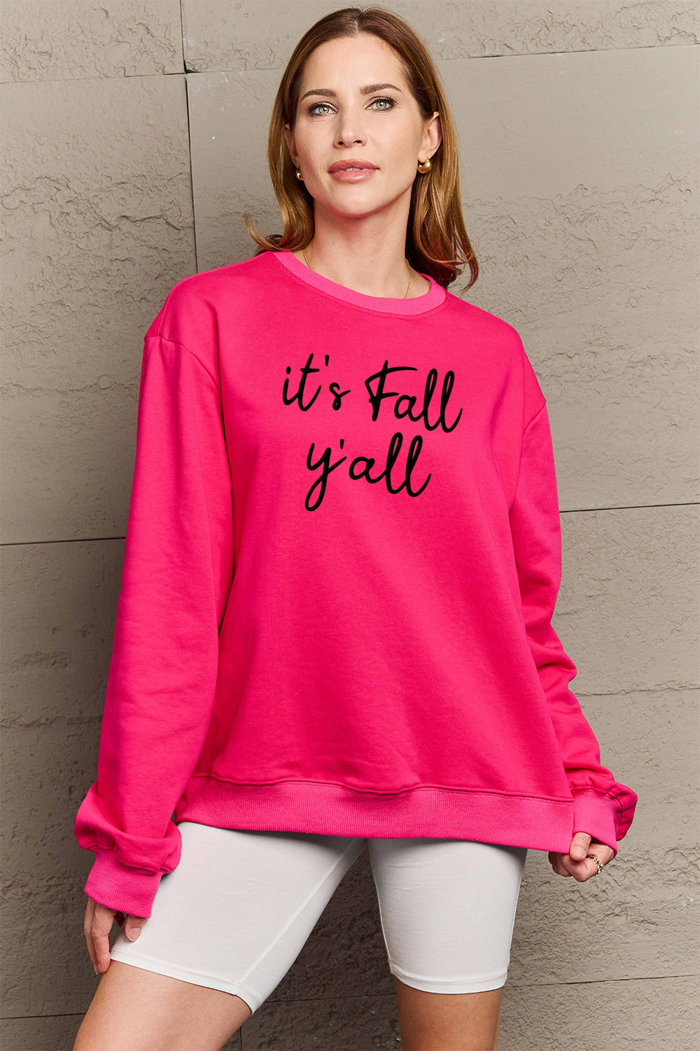 Full Size IT'S FALL Y'ALL Graphic Sweatshirt - Body By J'ne