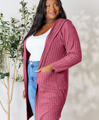 Ribbed Open Front Long Sleeve Cardigan - Body By J'ne