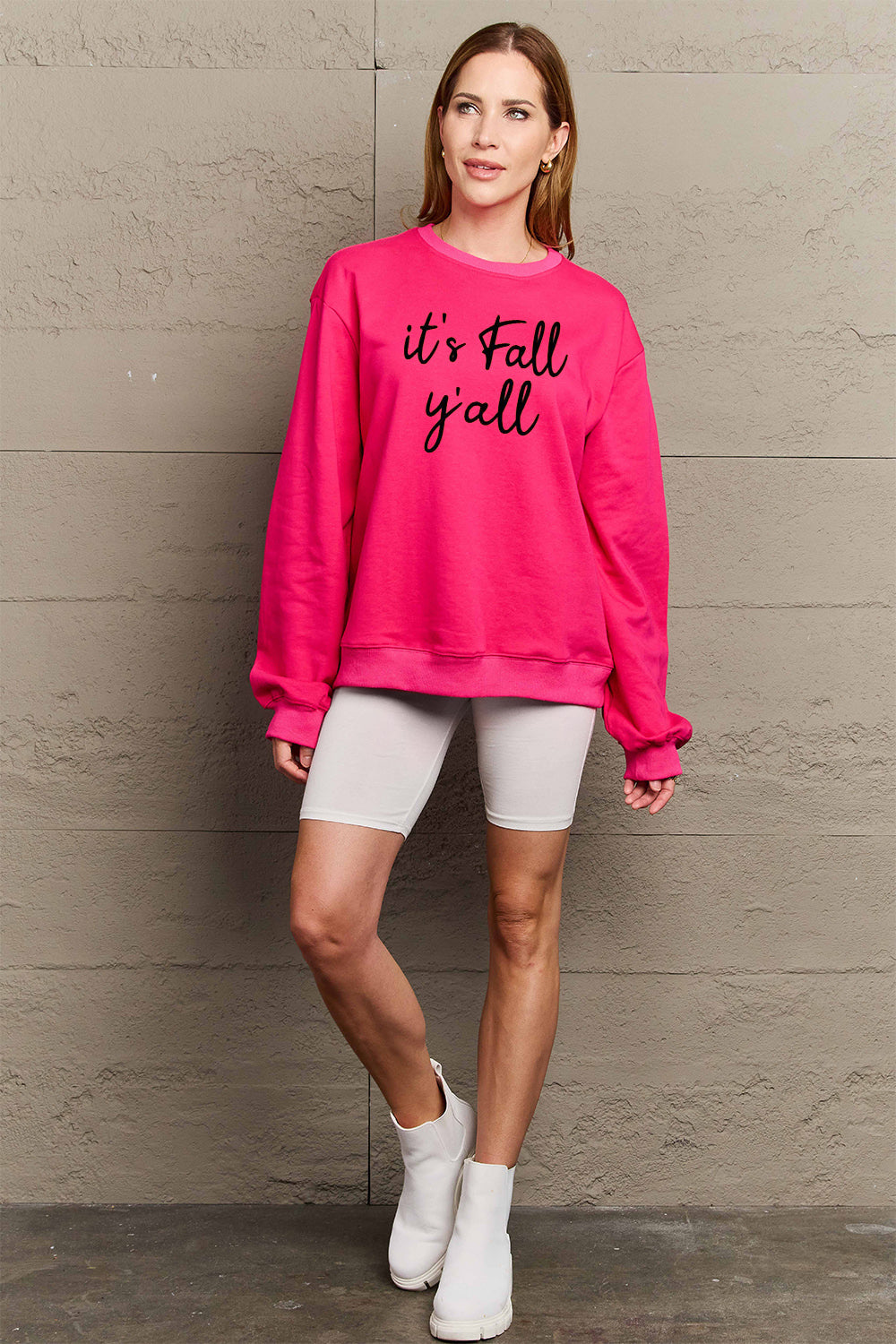 Full Size IT'S FALL Y'ALL Graphic Sweatshirt - Body By J'ne