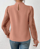 Mock Neck Flounce Sleeve Blouse - Body By J'ne