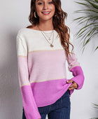 Color Block Horizontal Ribbing Sweater - Body By J'ne